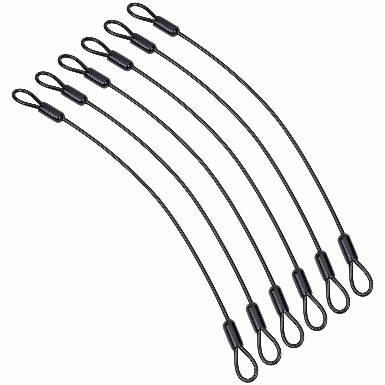 GORGECRAFT Acciaio Inossidabile Cordino di Sicurezza Cavo con Doppie Estremità Ad Anello Rivestita in Plastica Lucchetto 6-Pack