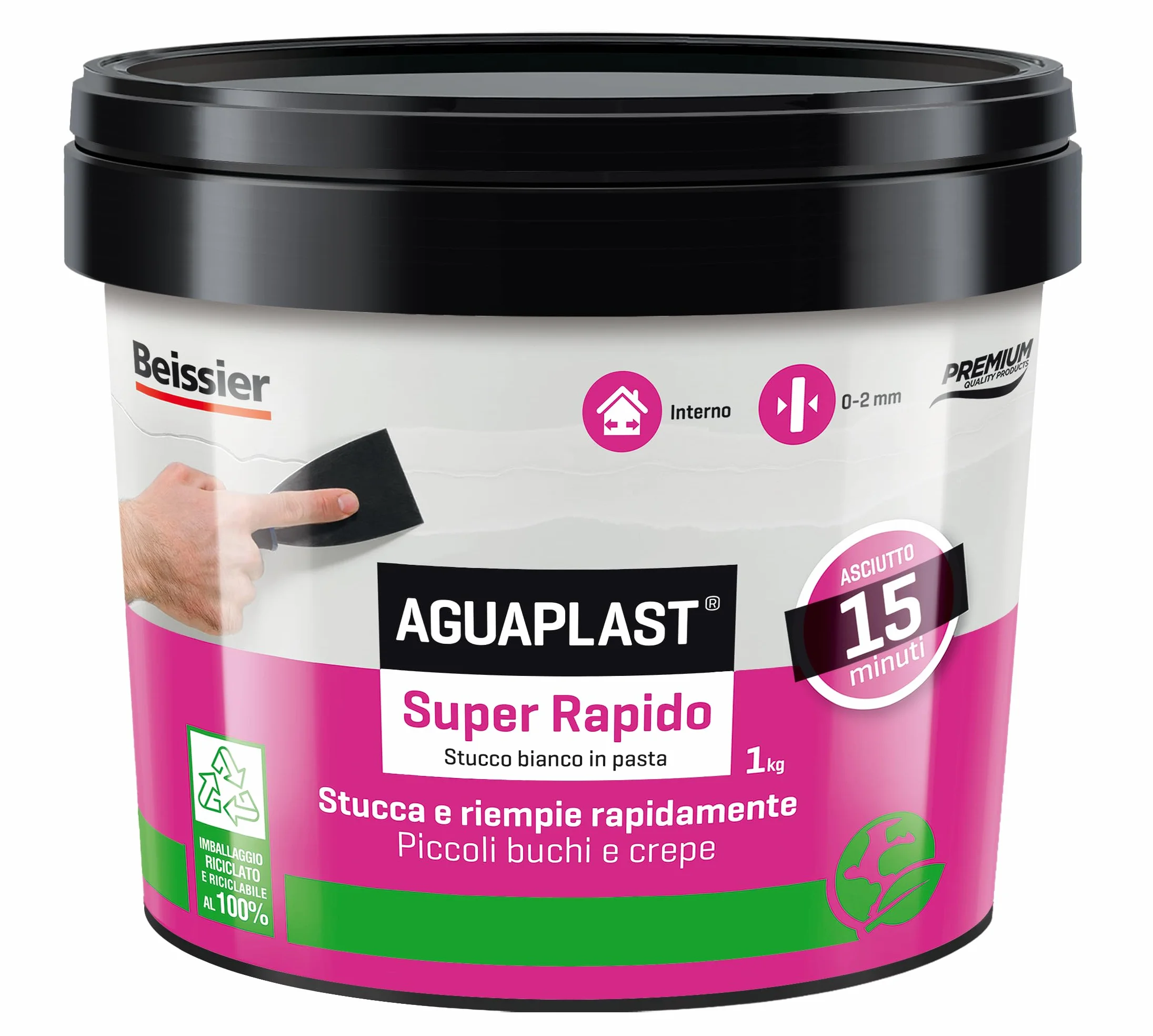 Aguaplast Super Rapido Stucco per Muro Bianco Pronto all'Uso 1kg