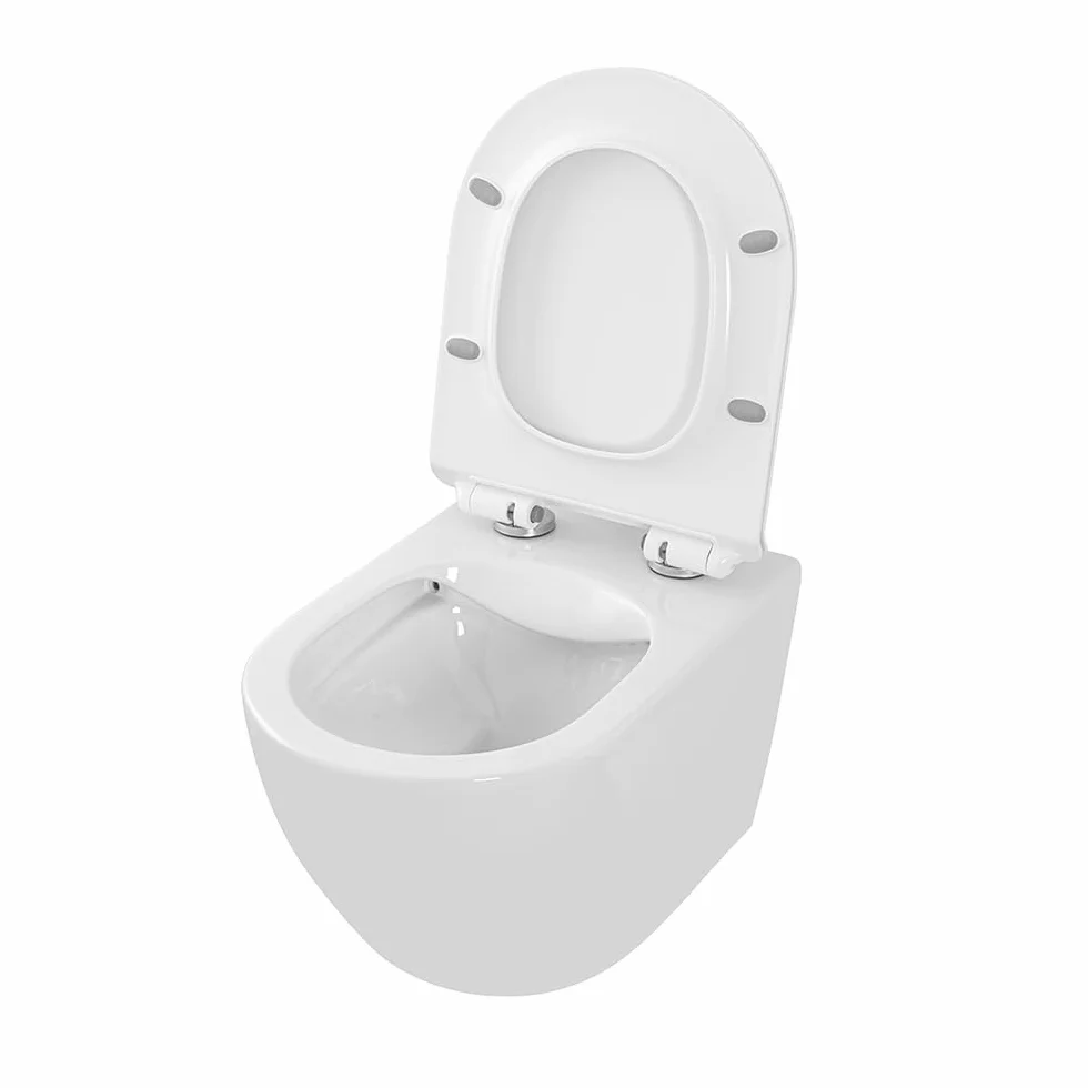 Set Sanitari Vaso + Bidet Sospesi Rimless Bianco con Copriwater Soft-Close