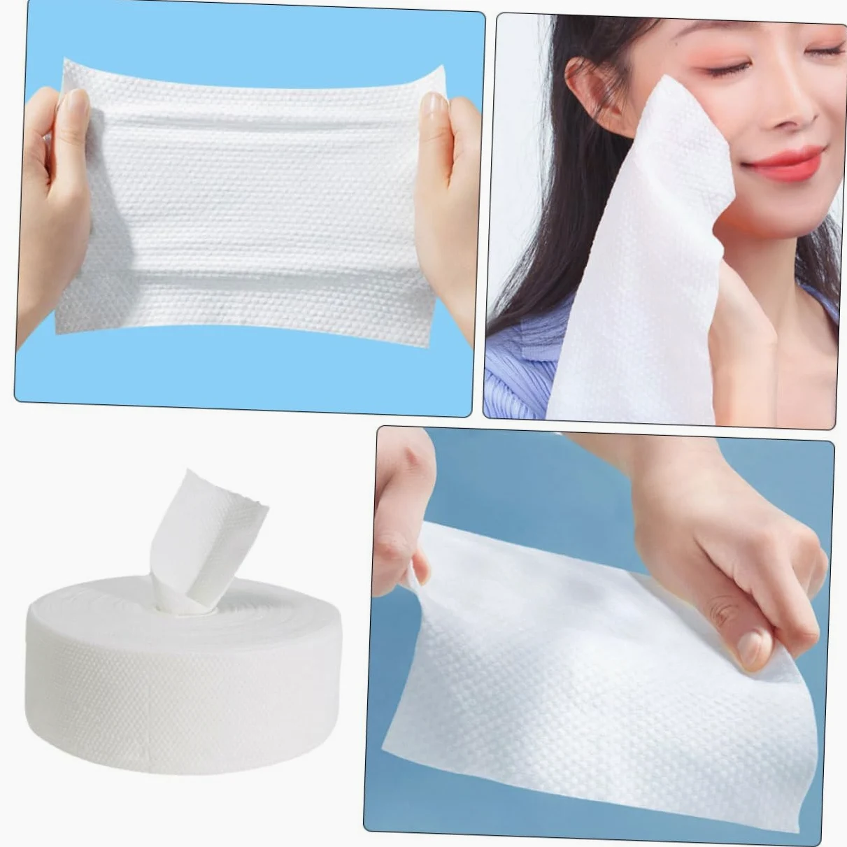 Ipetboom Asciugamani Monouso in Cotone Morbido per Pulizia del Viso, 600g, Colore Chiaro, per Lavaggio e Rimozione Trucco