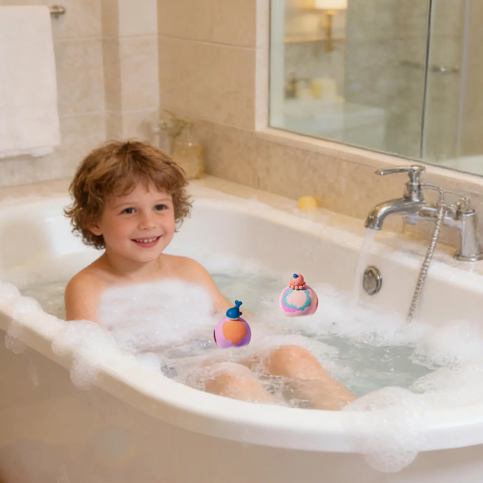 Bombe da Bagno Effervescenti 12 Pezzi Colorate Delicate Effervescenti | Regali Per Cestini Giocattoli Da Bagno per Adolescenti Famiglia Bambini Ragazzi Ragazze Figlio Figlia