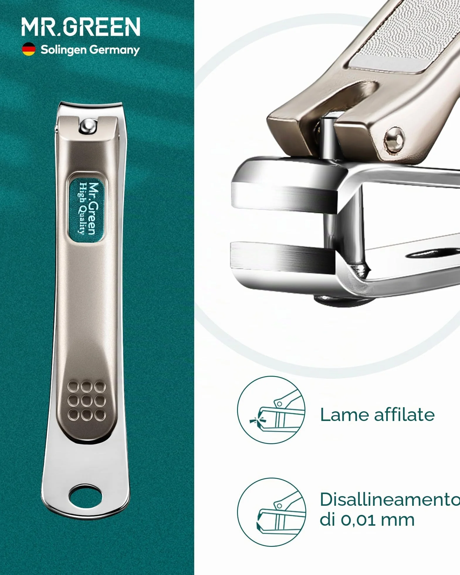 Set per Manicure e Pedicure - Kit di 3 Tagliaunghie Con Custodia in Pelle, Acciaio Inox Resistente, Inclinate - per Uomini e Donne