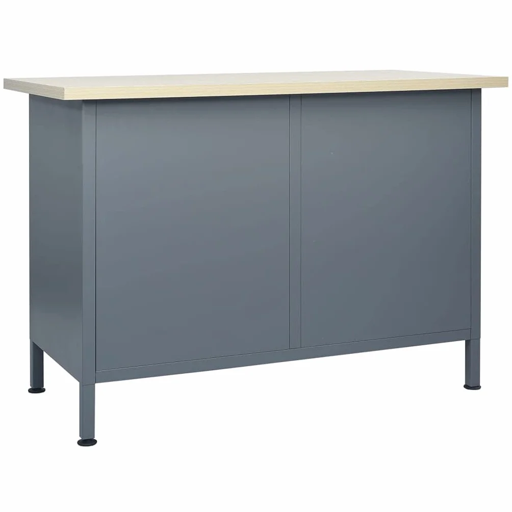 vidaXL Banco da Lavoro Nero 120x60x85 cm Acciaio