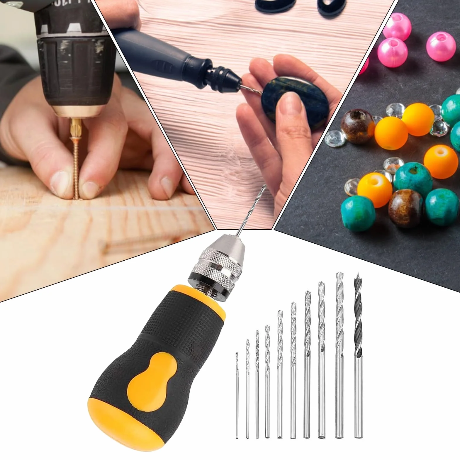 Trapano Manuale Elettrico Di Precisione Mini per Elettronica, Utensile Rotante per Forature Delicate e Gioielli