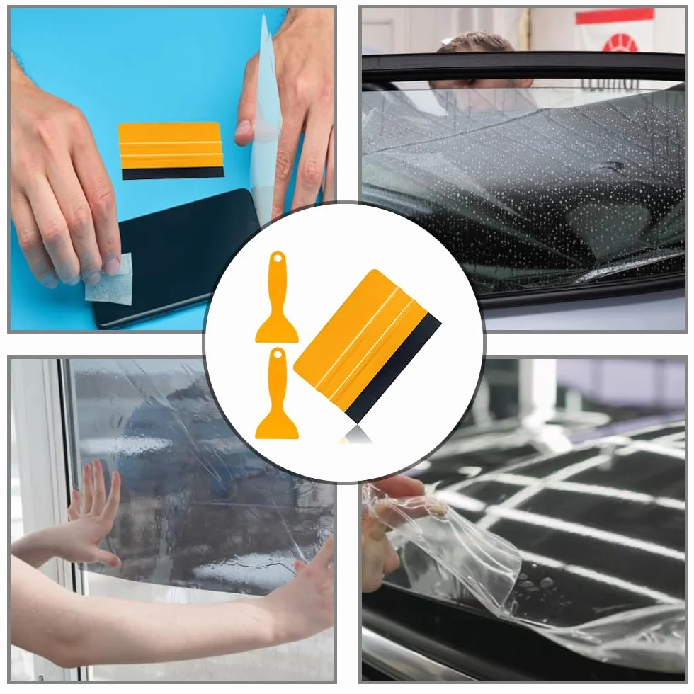 Spatola Professionale con Feltro per Pellicola Auto 2 Pezzi