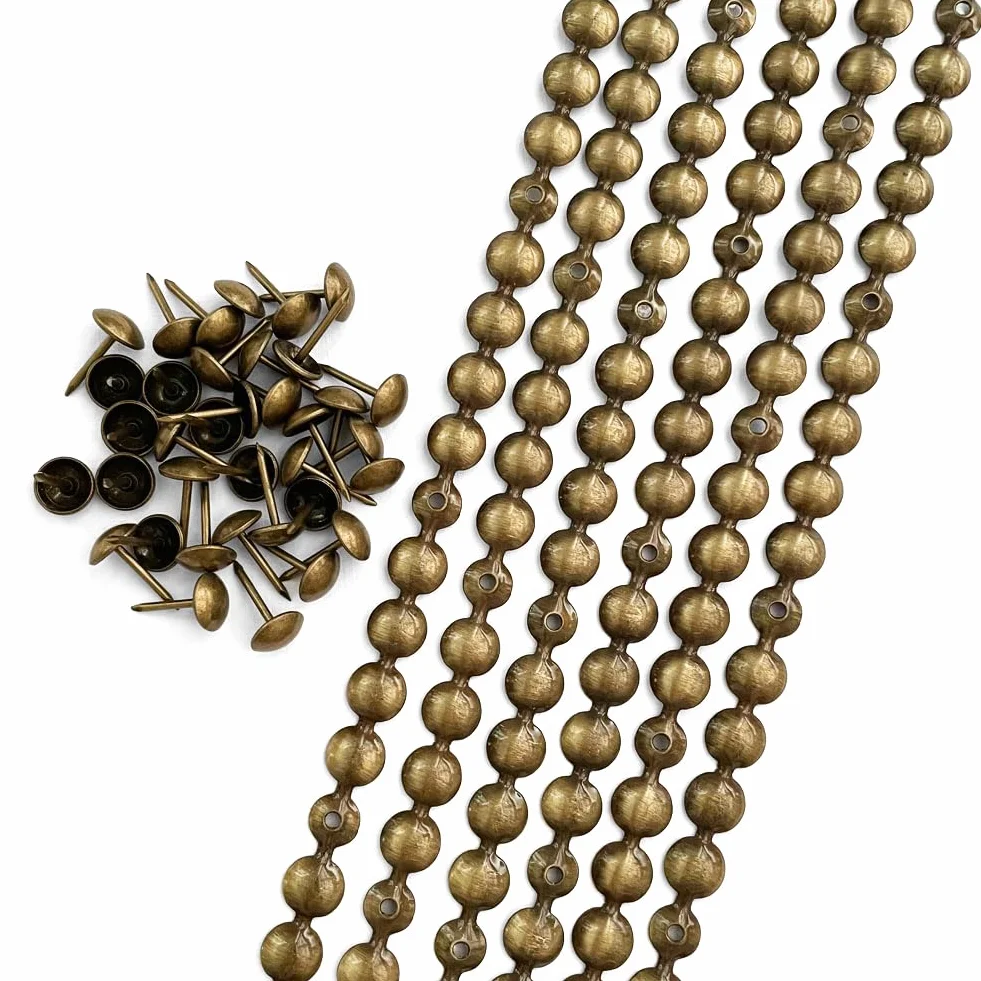 Let's Decorate Strisce decorative per tappezzeria 10 m diametro 9,5 mm ottone con puntine per divano testiera panca