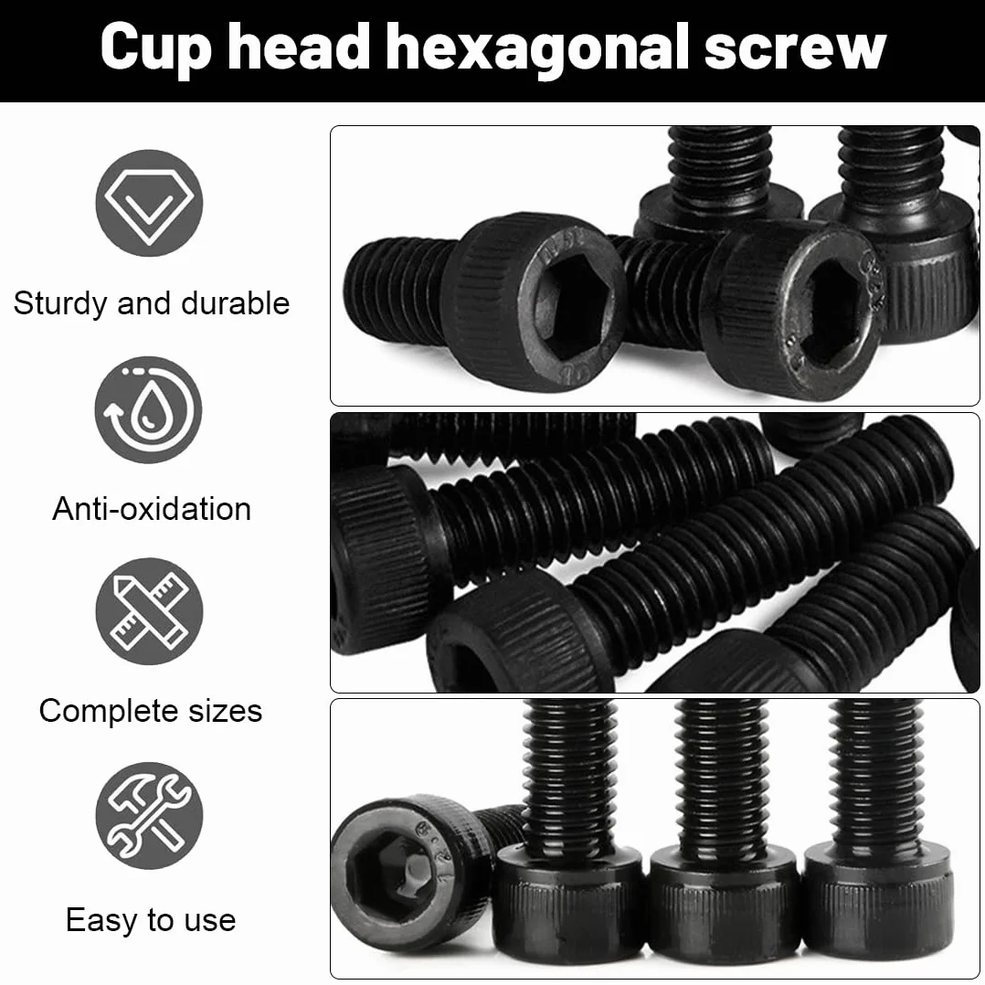 Set di 50 viti esagonali M3 x 10 mm per metalli