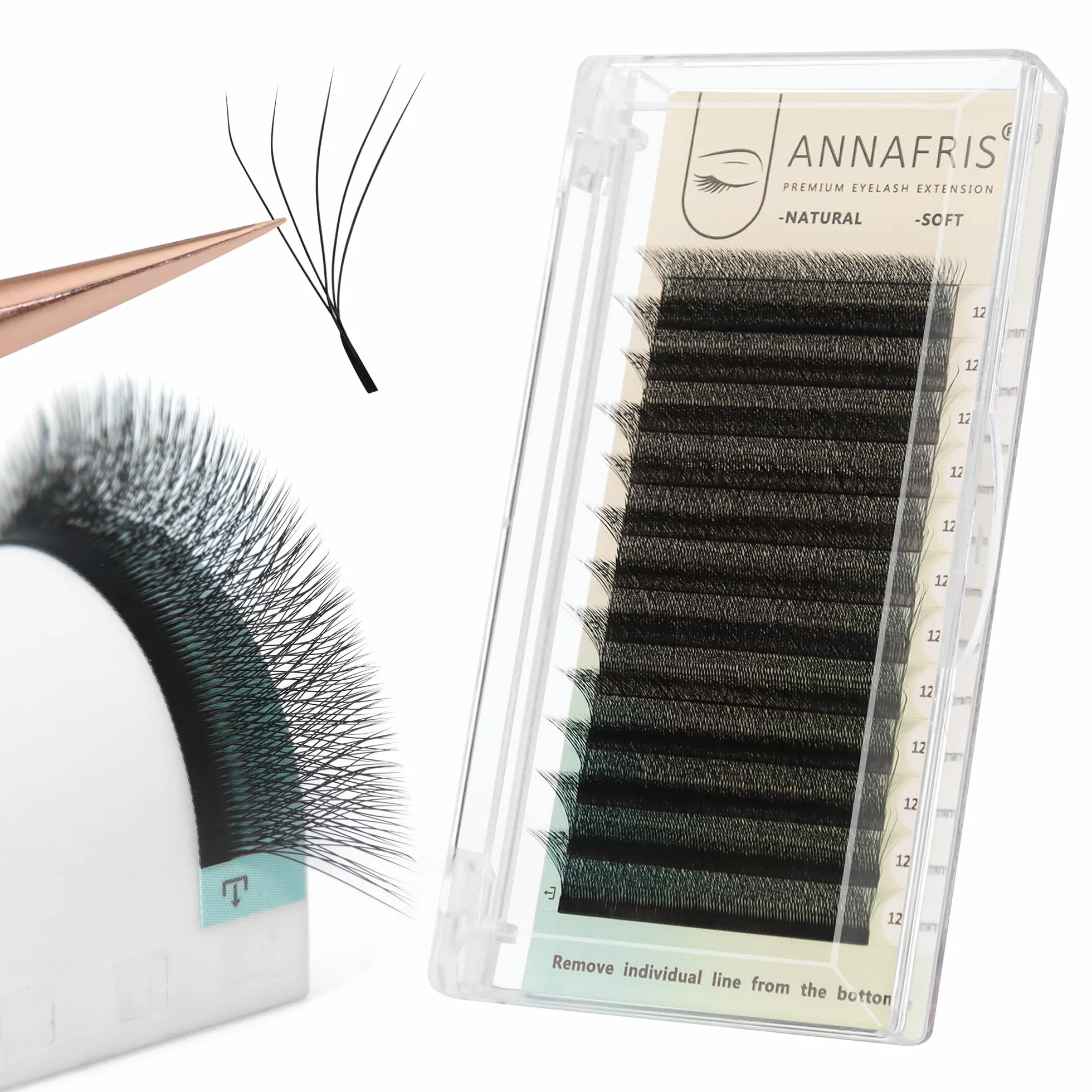 5D Extension Ciglia W 0.07 C Curva 8-15mm Premade Fan Lash Russian Volume Ventole Ciglia Ciuffetti 5D Eyelash Extension Professional(5D，W，0.07，C Curl,8-15mm)