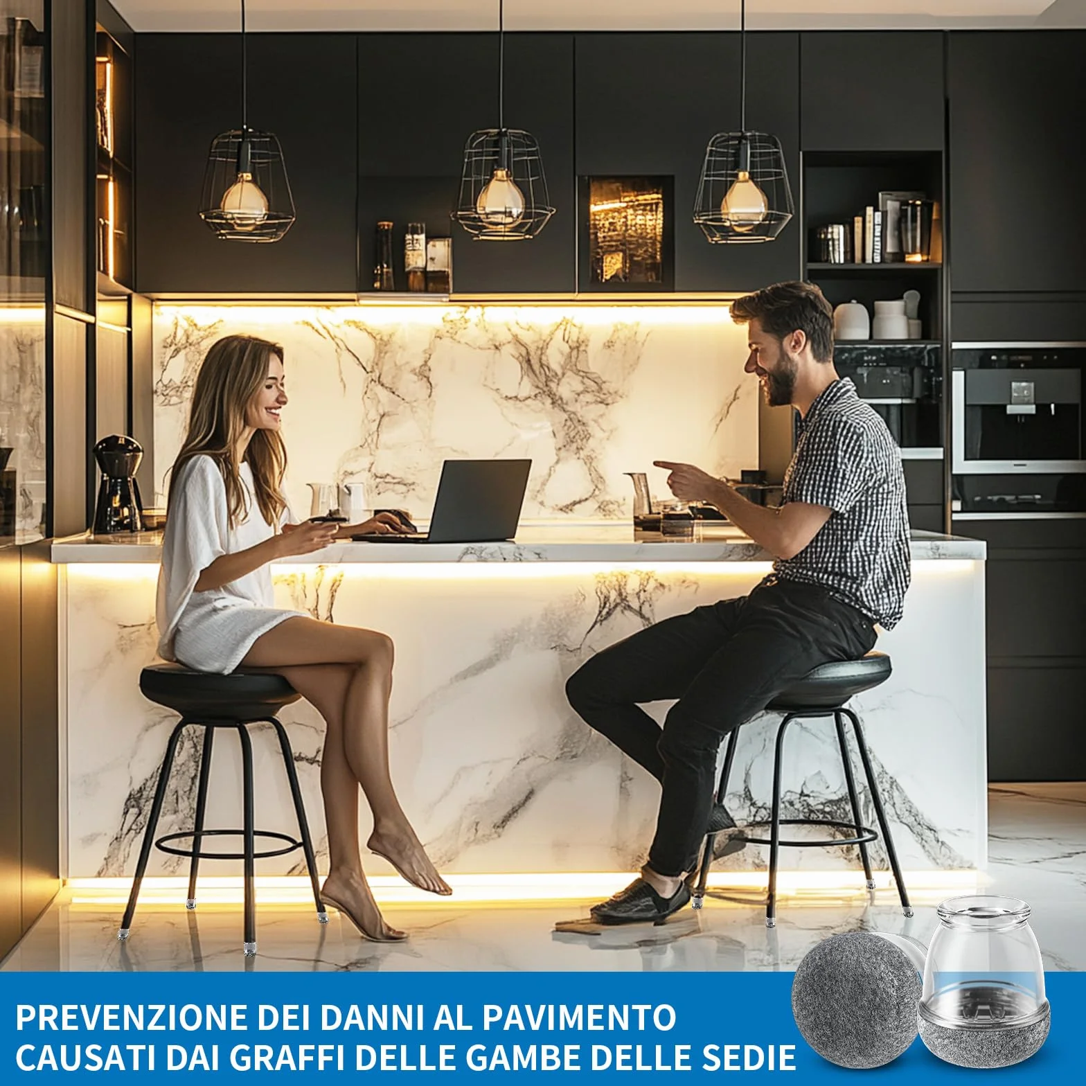 Ezprotekt nakładki na nogi krzeseł przezroczyste 10-15mm 16 szt.
