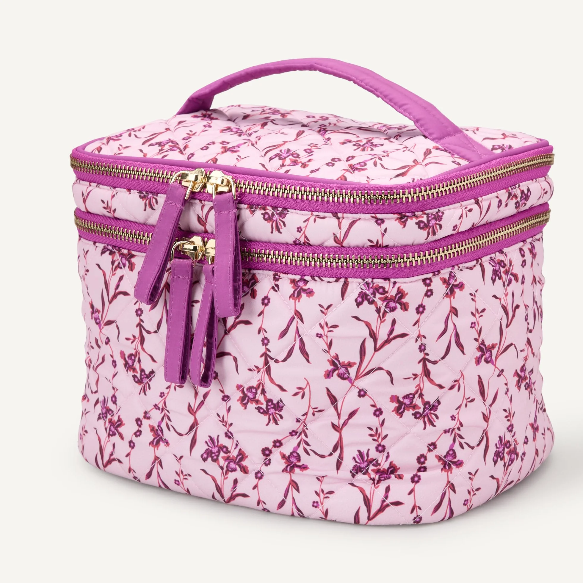 Amazon Essentials Donna Borsa per il Trucco Trapuntata con Porta Pennelli
