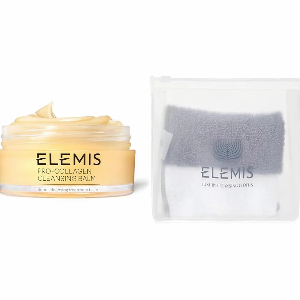 Bundle of Elemis Pro-Collagen Cleansing Balm 100g + Elemis Luxury Cleansing Cloth Duo