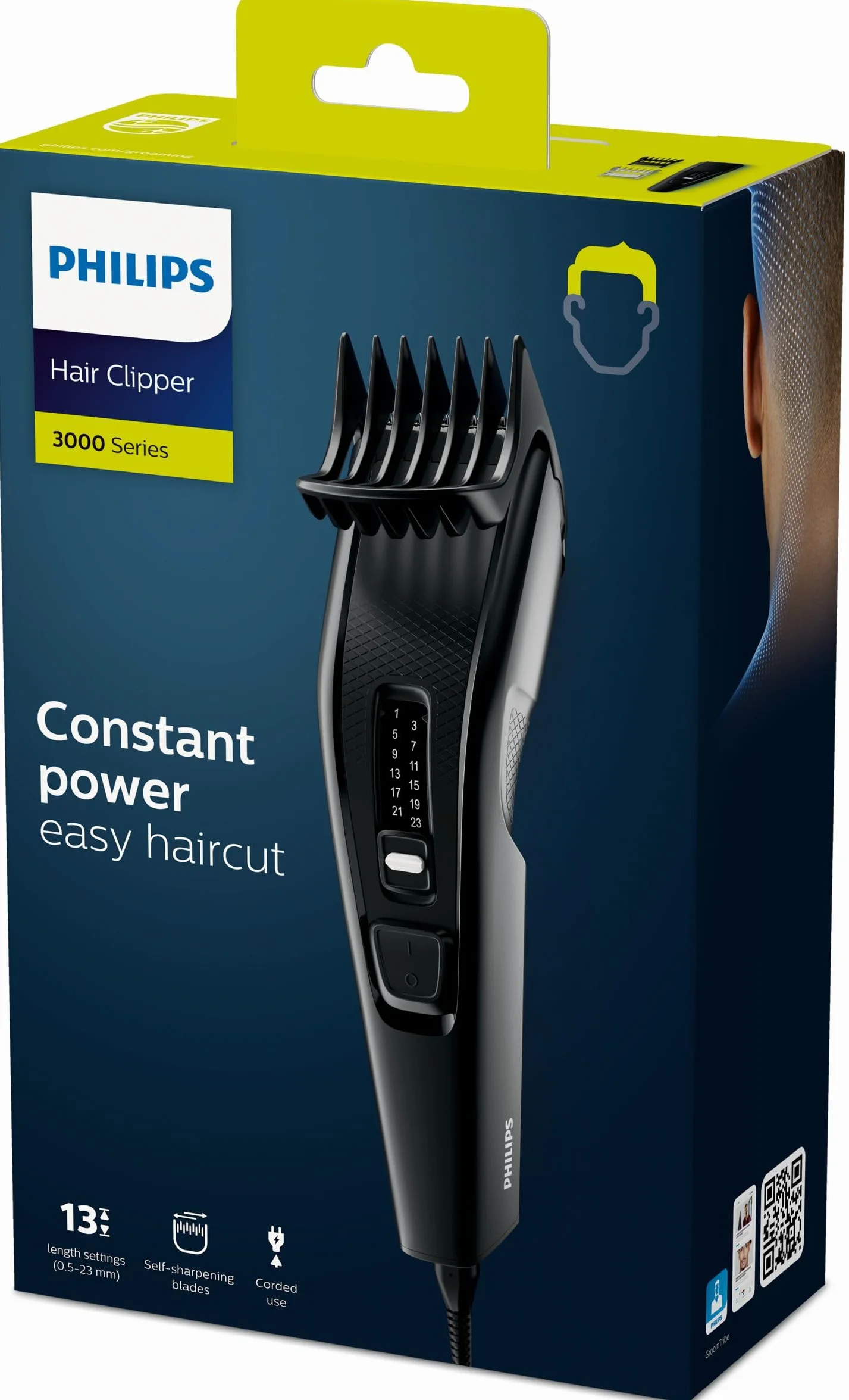 Philips HC3510/15 Series 3000 Regolacapelli con Tecnologia Trim-n-Flow