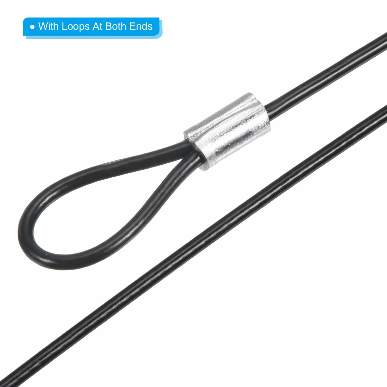 PATIKIL 0.3 m Acciaio Inossidabile Cavo di Sicurezza 2mm, 5 Pezzi Antifurto Filo Corda con Doppio Anello