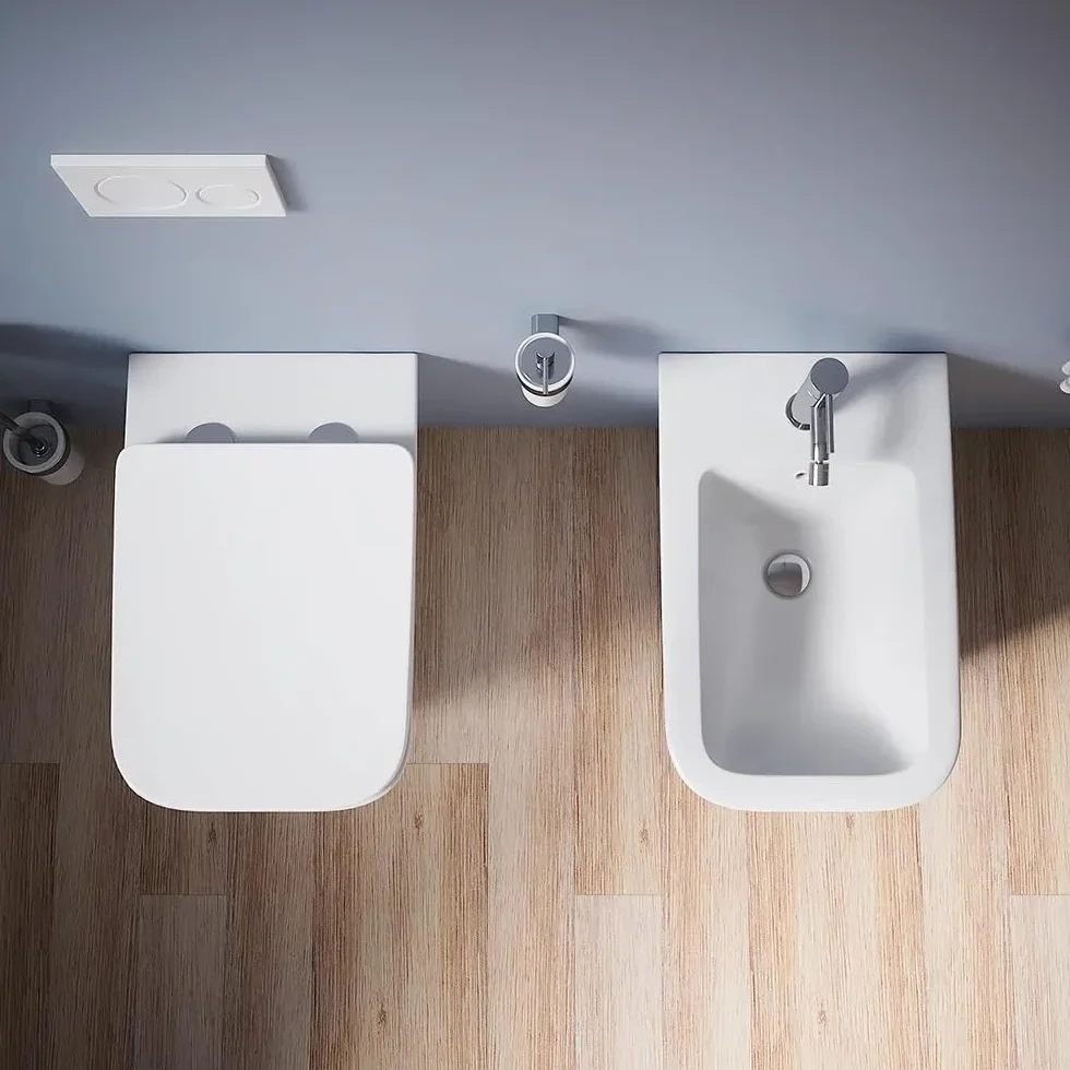 CUBE Sanitari Bidet Vaso WC ceramica RIMLESS sedile coprivaso softclose