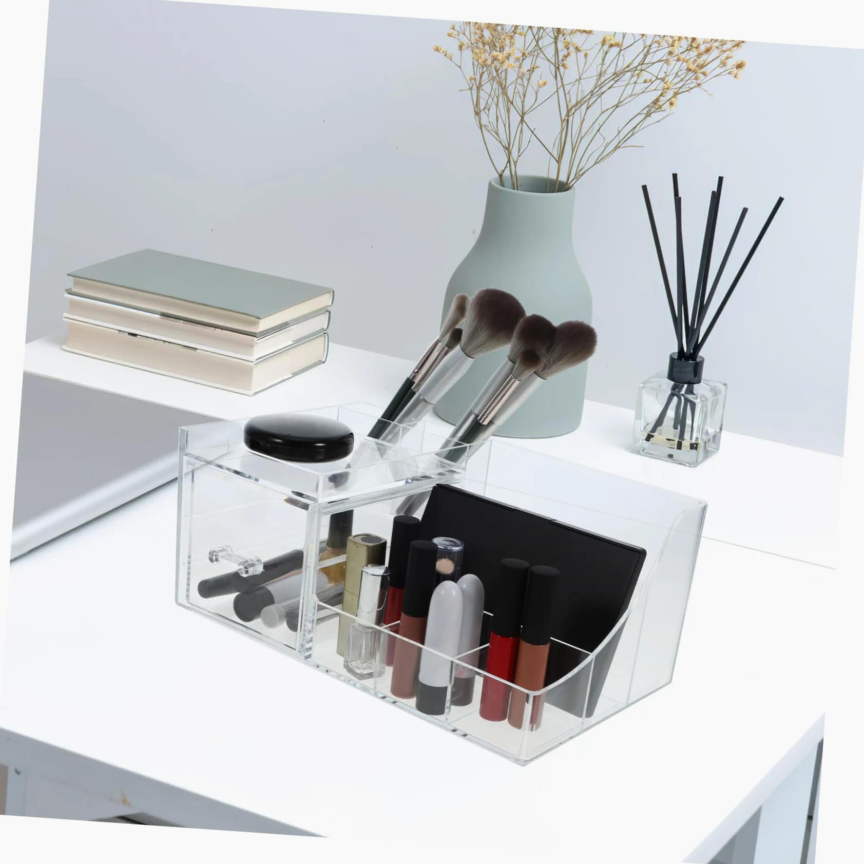 Scatola di Stoccaggio per Cosmetici Skincare Storage, Organizer Trucchi Cassetti Multipli in Ps, Raffinato e Salvaspazio per Bagno e Tavolo | Organizer da Toeletta, Stile Sobrio e Raffinato, Pulizia Facile, Soluzione Salvaspazio per Tenere Tutto Ordinato