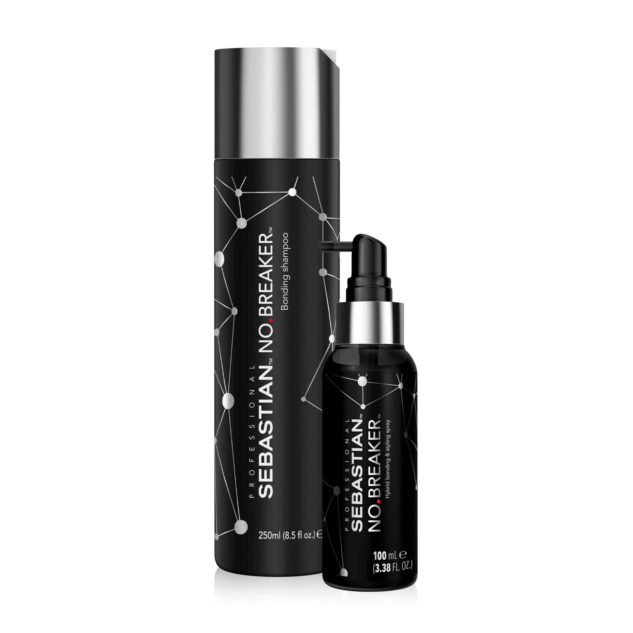 Sebastian Professional NO.BREAKER Shampoo Rinforzate e Spray No.Breaker - Rafforzano i Capelli Danneggiati - 250 ml e 100 ml