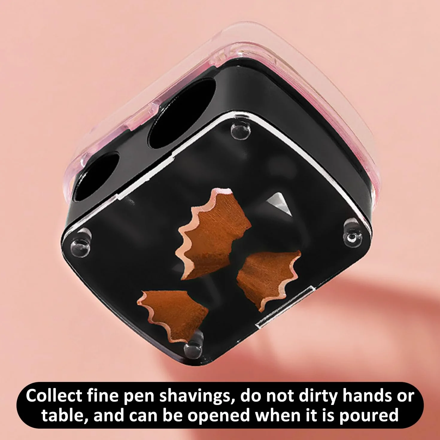 Temperamatite 2 Pezzi Con 2 Fori, Borsa Portaoggetti, Per Occhi e Sopracciglia, Manuale, Adatto per Eyeliner e Matita Sopracciglia (Nero)