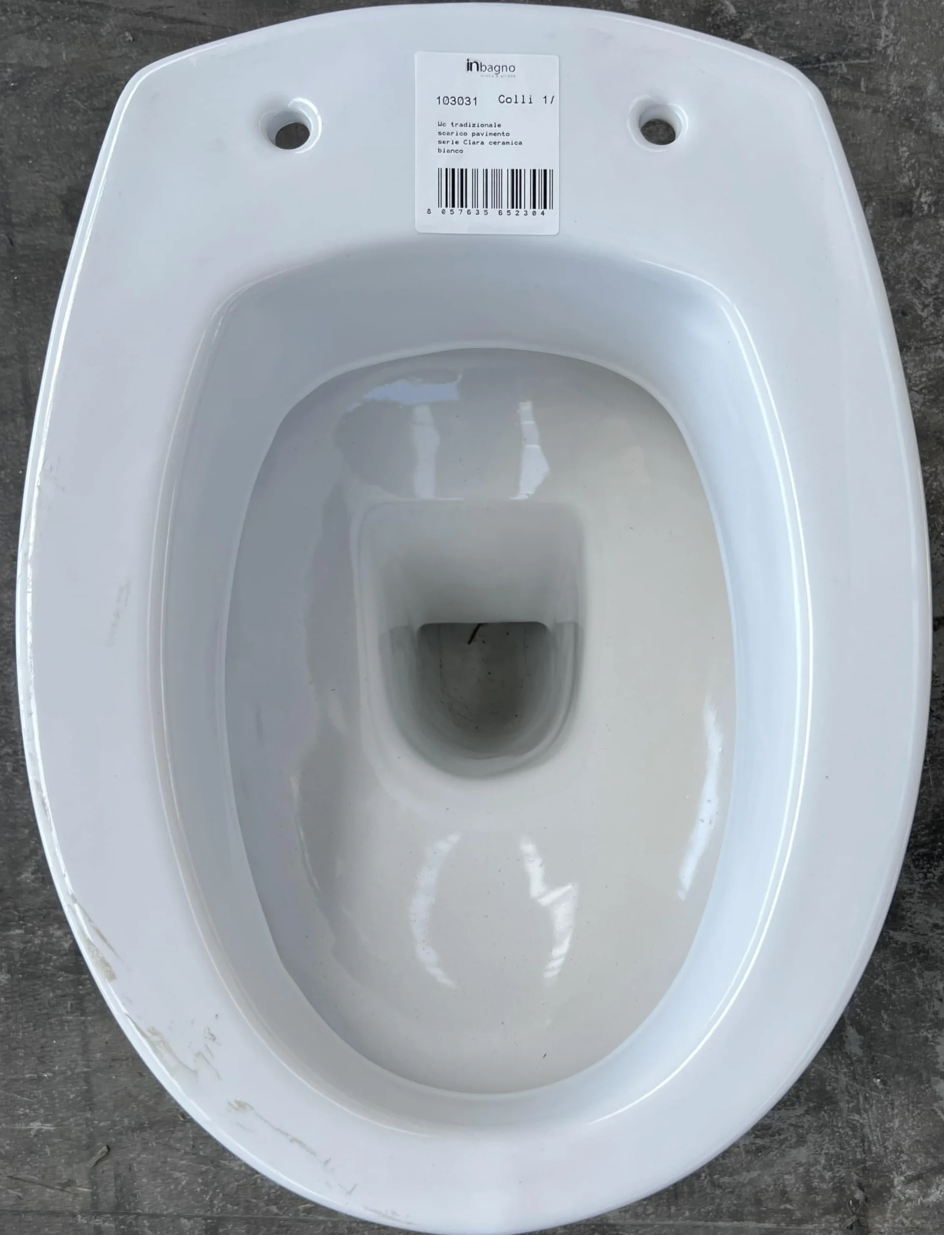 Inbagno Clara Vaso WC a Terra Ceramica Bianca Design Moderno