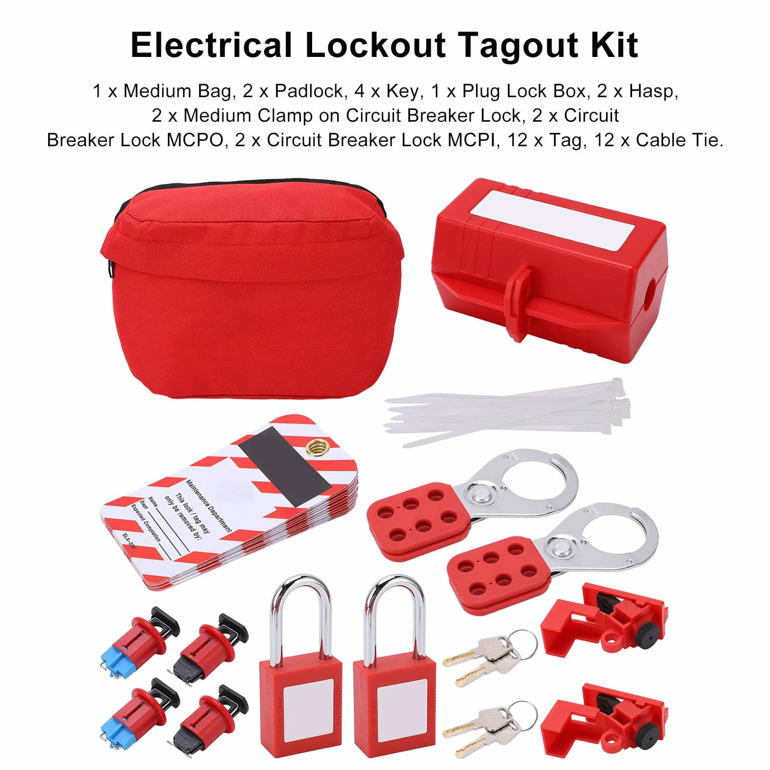 Kit di Tagout di Blocco Dell'interruttore Automatico, Chiusure di Blocco Set di Chiusure Per Etichette Loto Per Lucchetto Elettrico di Sicurezza Industriali