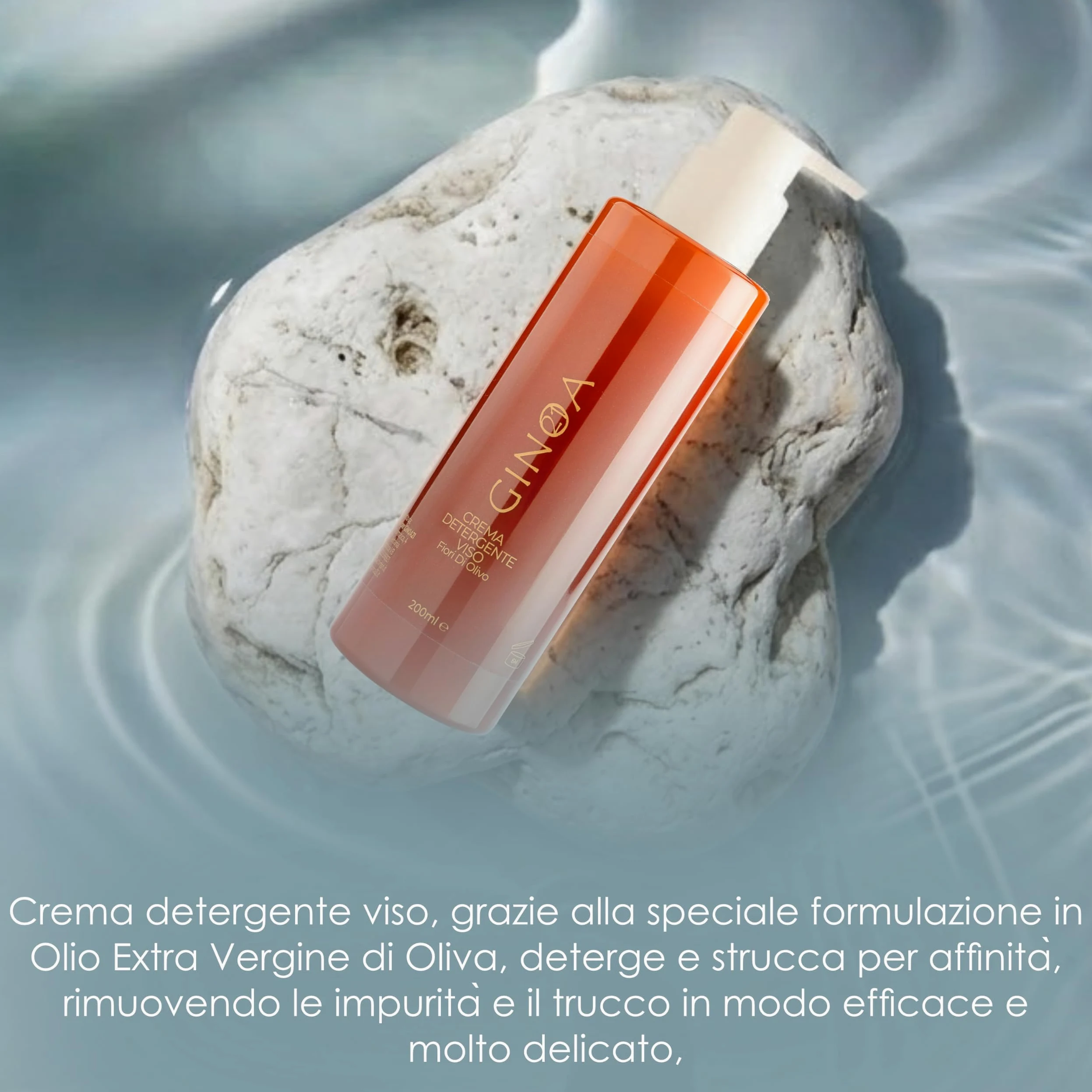 Crema Detergente Struccante Fiori Olivo 200ml | Detergente viso con Olio EVO, Mandorla Dolce e Vinaccioli, deterge e nutre senza alterare la pelle