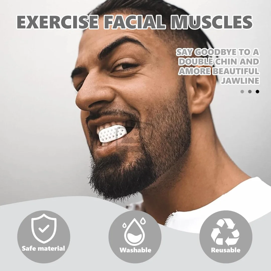 Exerciser Set di 4 Mascella Allenatore Esercizi, Jaw Liner Trainer, Silicone Jaw Exerciser per Uomini e Donne, Jawline Trainer Dispositivo di Rinforzo del Collo Collo Viso Strumento di Masticazione