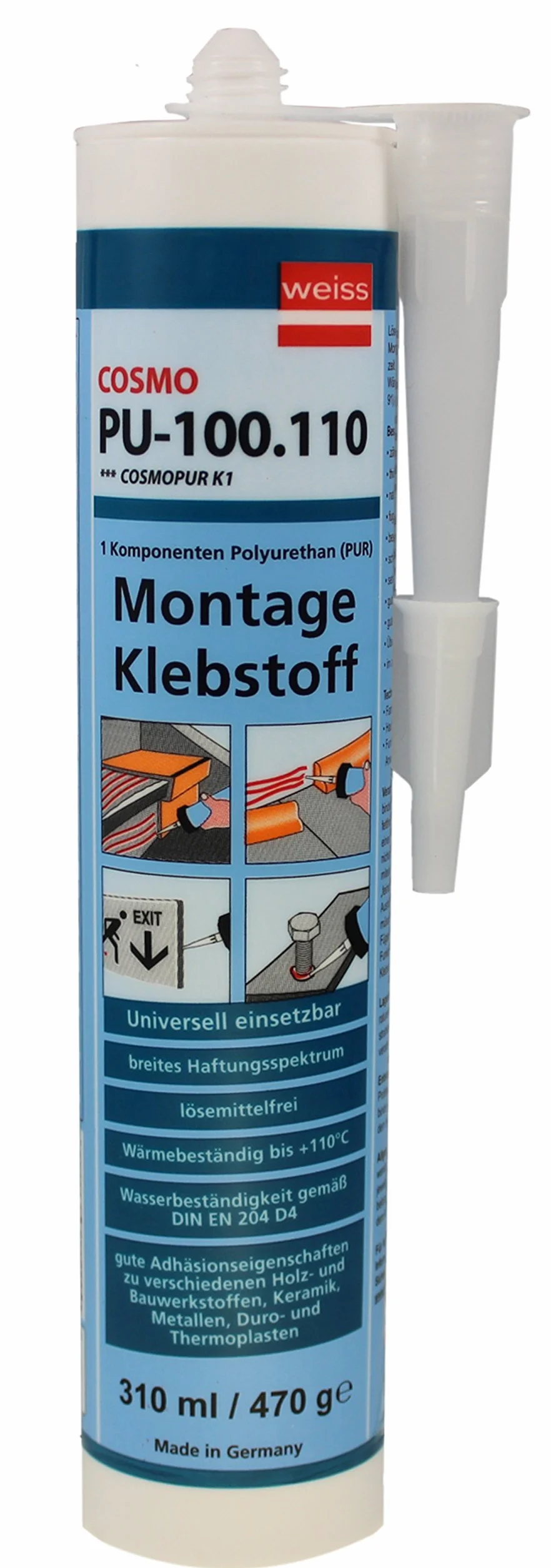 COSMOPUR K1 PU-100.110.KTU Montowanie Klej PUR 1-składnikowy