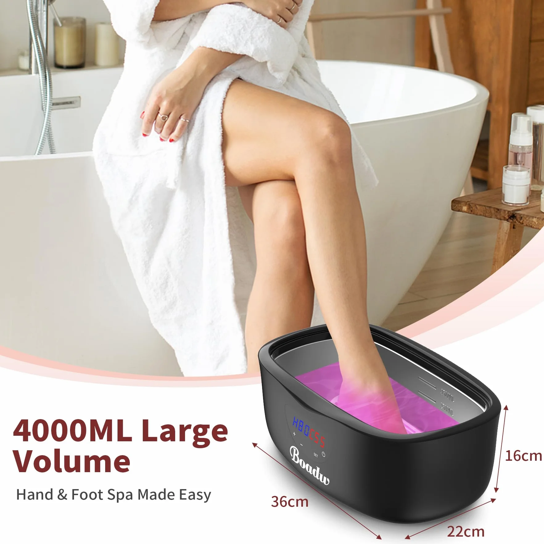 Bagno di paraffina per mani e piedi, 4000 ml di paraffina per bagno di paraffina secca e ruvida, con cera di paraffina da 900 g e accessori, ottimo regalo per spa nero