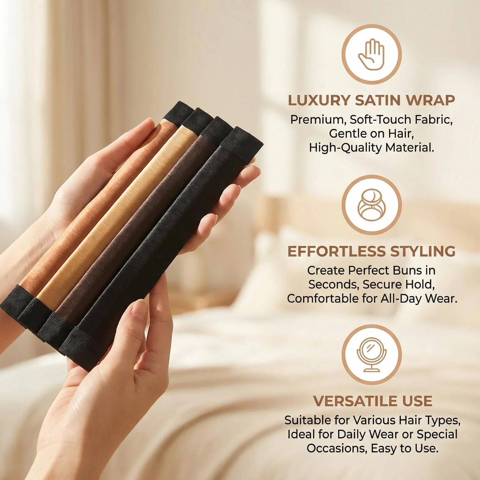 8 Pezzi Chignon Facile per Capelli,Chignon per Ciambella,Capelli Ciambelle Chignon Magic Bun Maker, French Twist Accessori per Ragazza Donne(Nero,Castano scuro,Castano chiaro,Castano ramato)