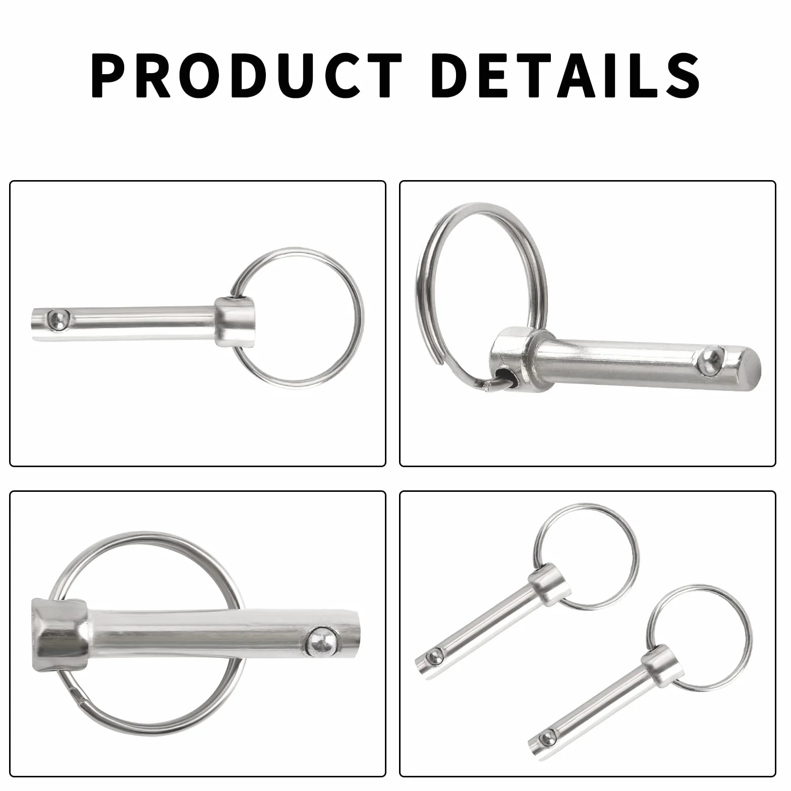 INCREWAY Pin a sgancio rapido 6 pezzi Hardware acciaio al carbonio Bimini Top Marine Dia 6mm Lunghezza 32mm