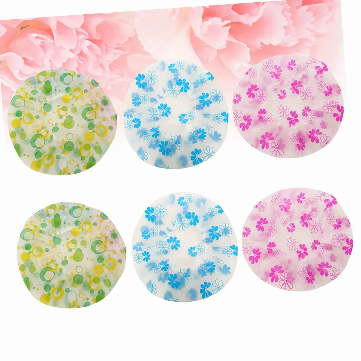 Healeved 20pezzi Cuffie Impermeabili Da Design Stampato Cuffie Regolabili Pe Per Casa Salone Di Bellezza e Viaggi Colorazioni Miste Comode e Sicure Da Indossare