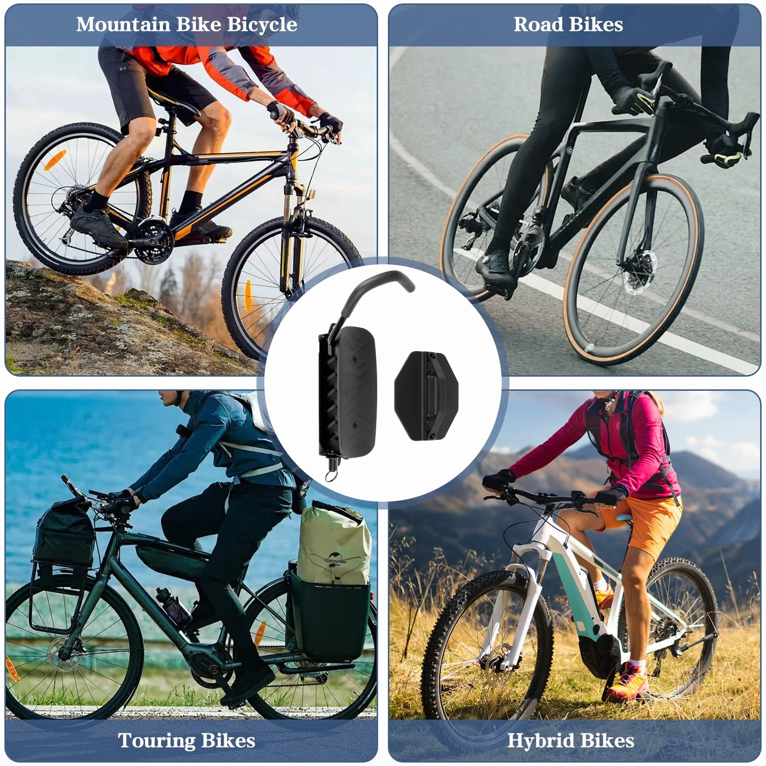 Supporto Parete Bicicletta Verticalmente Girevole Portata 30kg Gancio Bici Muro per Garage MTB
