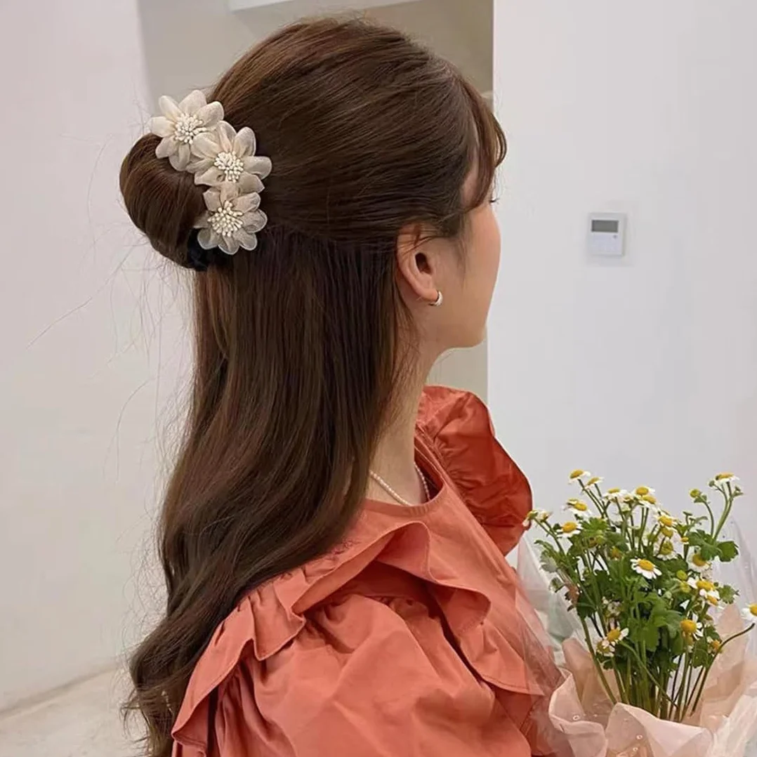 2 Pezzi Chignon Facile per Capelli,Creatore per Pane Ciambella Chignon a Ciambella, French Twist Accessori Capelli Ciambelle Chignon,Fiore Capelli Chignon per Donne Ragazze Bambini Balletto