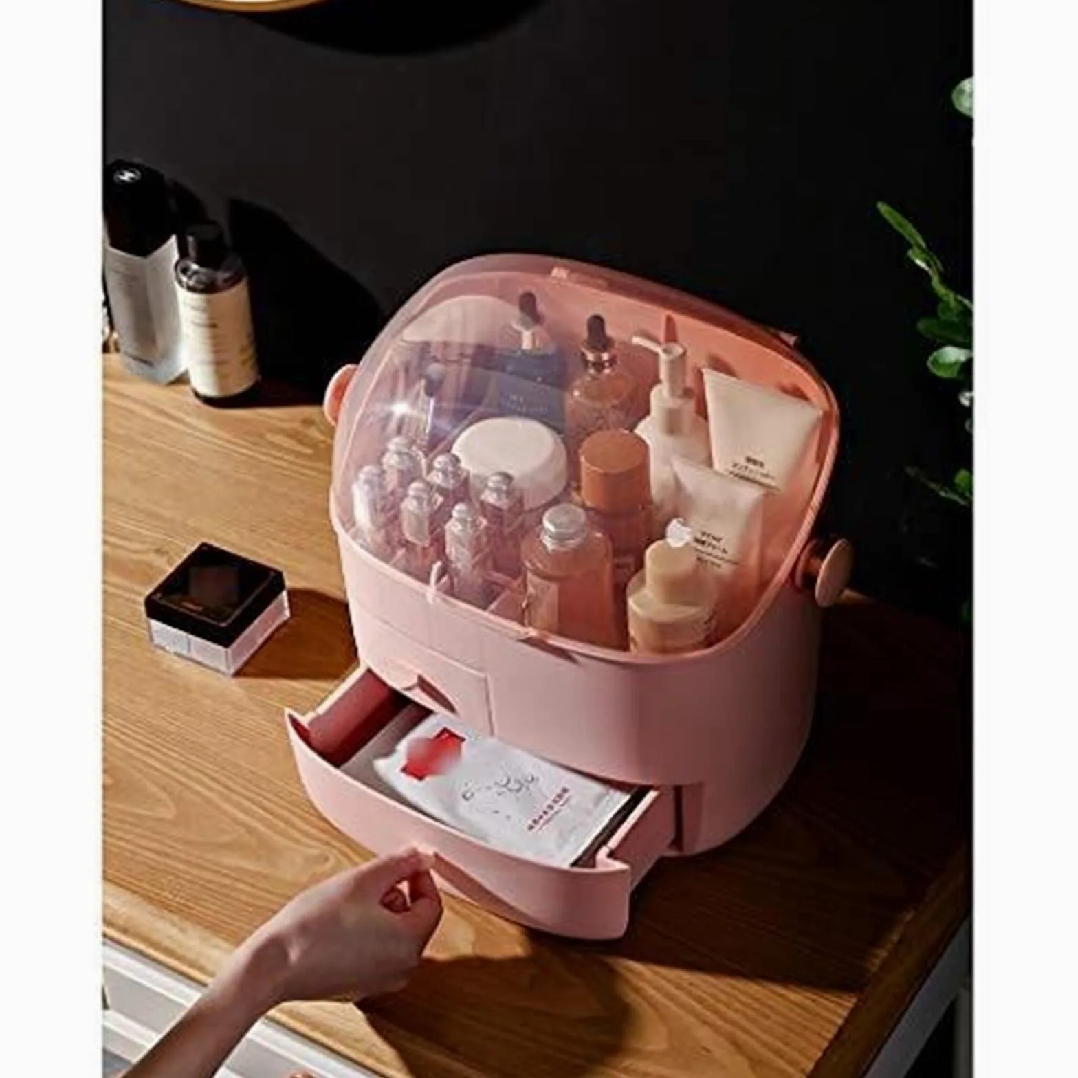 Porta Trucchi,Toeletta Organizzatore per Il Trucco Scatola per Riporre Cosmetici Scatola per Riporre Oggetti da Scrivania Dormitorio Tavolo da Toeletta per La Casa Multifunzione