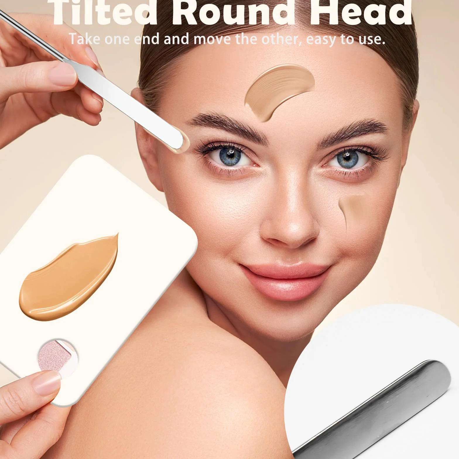 Set coreano di spatole per trucco, vassoio per palette di miscelazione trucco acrilico con strumenti per trucco spatola raschietto per fondotinta cosmetico, set di palette per miscelare fondotinta
