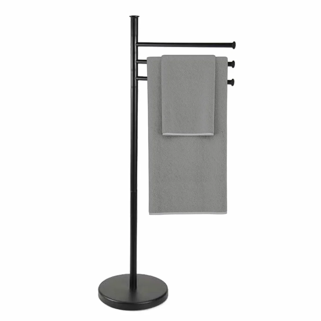 Maury's Piantana Portasciugamani Acciaio 20x83 cm Nero