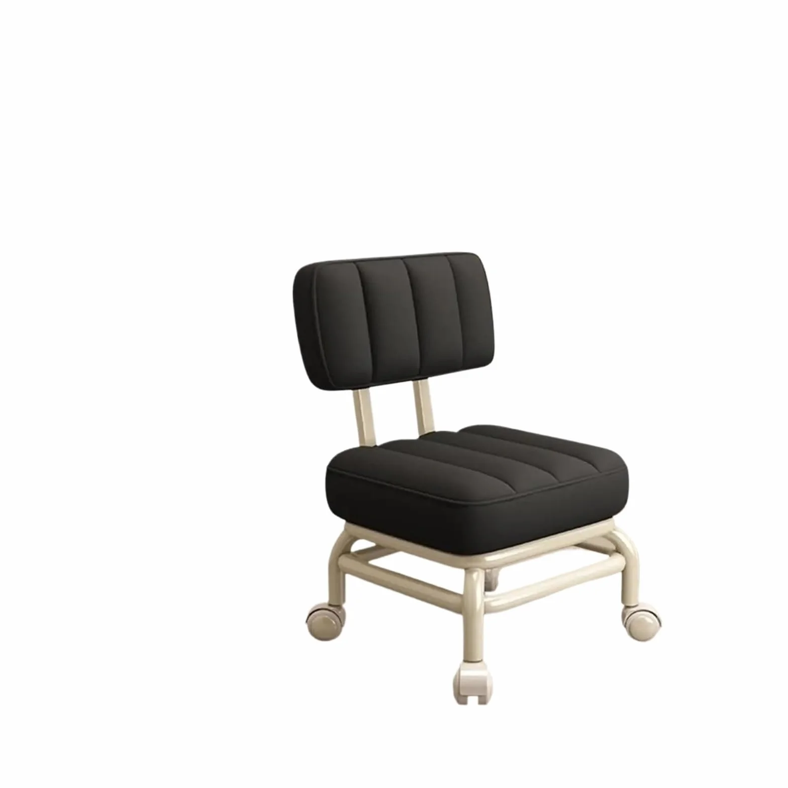 Poltrona per Pedicure con Seduta Bassa e rotelle, poggiapiedi Universale, Ruote girevoli, Sgabello per Pedicure, per Fitness, casa, Garage, Barbiere(Nero Taglia Unica)