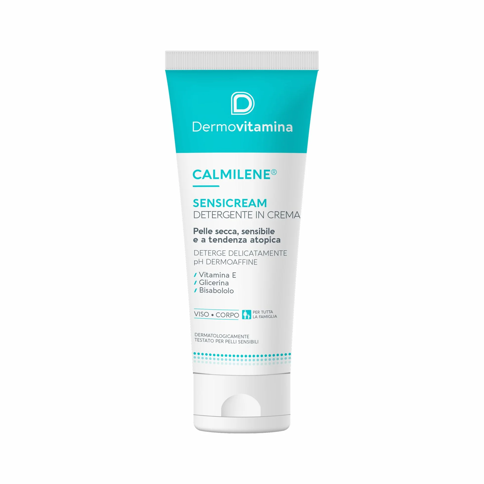 Dermovitamina Calmilene Sensicream Detergente - Detergente Viso e Corpo - Senza Sapone - Per Pelle Secca, Sensibile con Tendenza Atopica, Dermatiti, Psoriasi - Con Vitamina E e Calmilene - 250 ml
