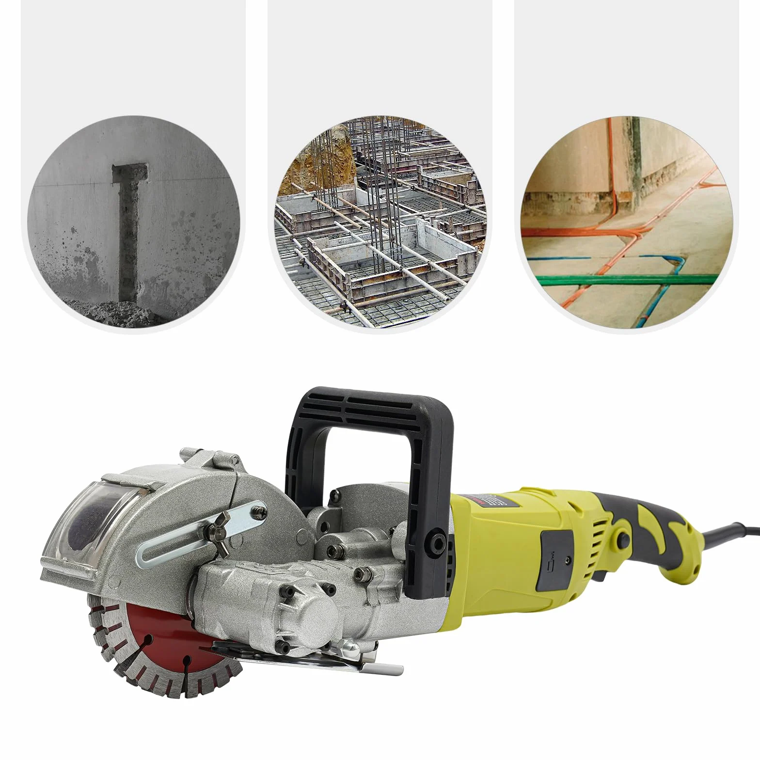 Fresa per scanalature calcestruzzo 4000 W 6500 giri/min 5 lame 37 mm 48x16x4 cm