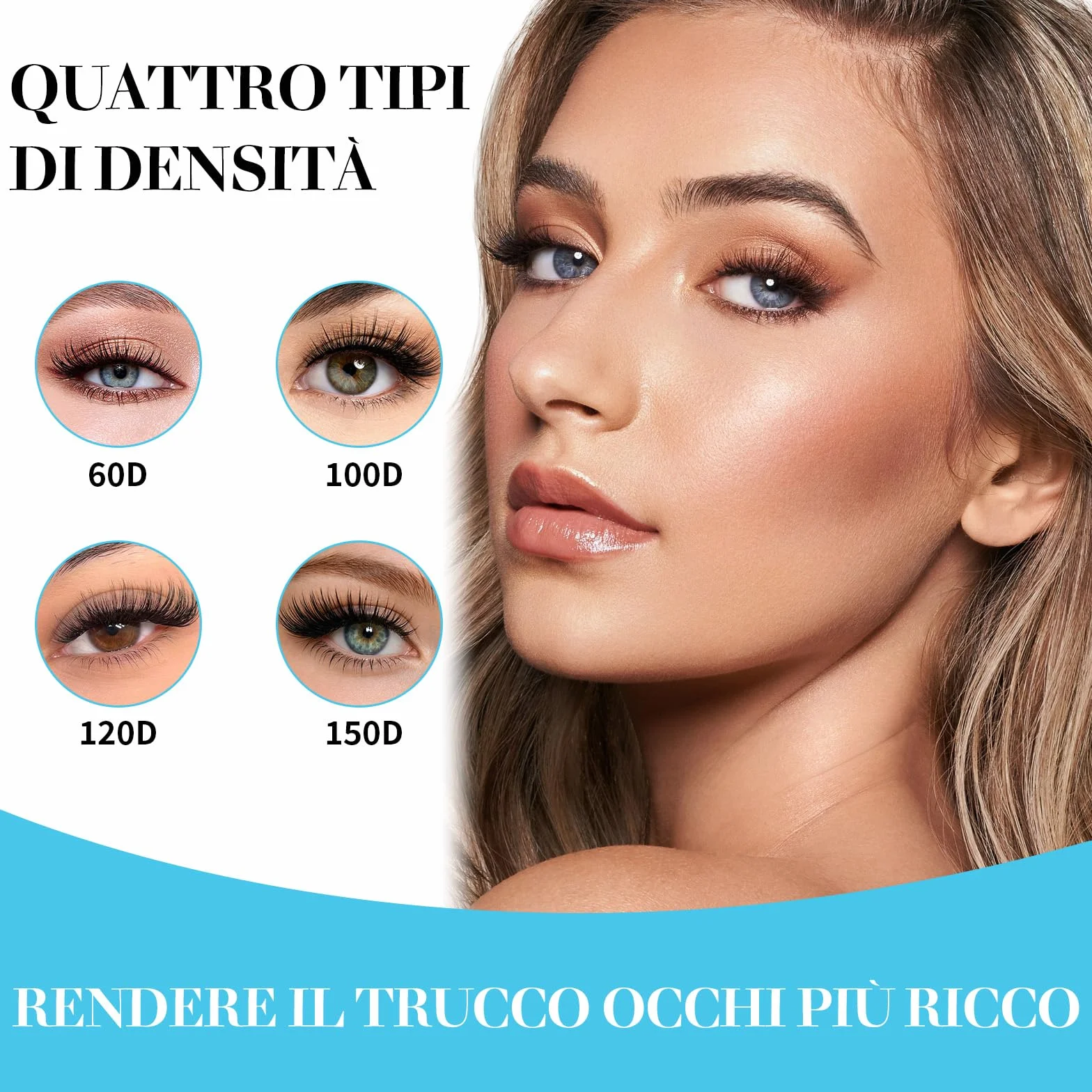 VEGCOO 560 Pezzi Ciglia Finte Extension Ciglia, 60-100-120-150D Curl Ciglia Finte Ciuffetti, 10-16mm Kit di Extension per Ciglia, DIY Eyelash Extension per Ragazze e Donne Principianti