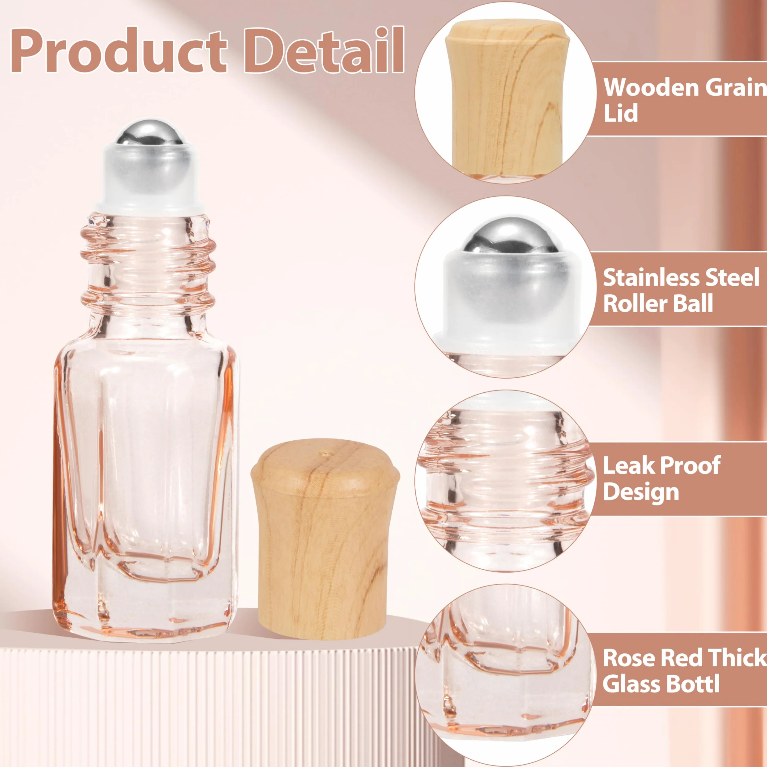 Bottiglie a Rullo di Oli Essenziali Bottiglia Roll On Vuota 3ML con Sfere Roller in Acciaio Inox per Oli Essenziali Aromaterapia 8 Pezzi 8 Colori