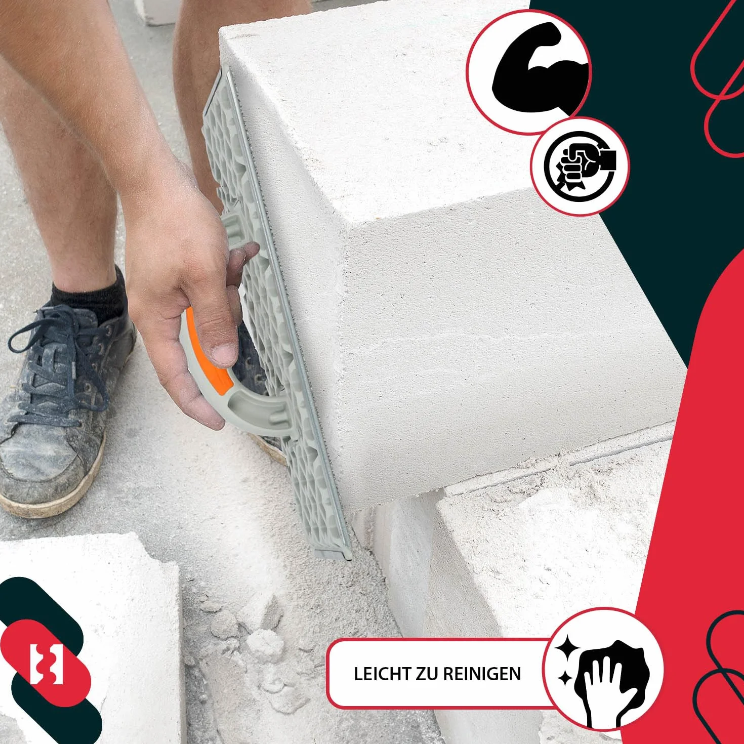 Frattazo Raspa per Levigare Polistirolo 375x155mm per Edifici
