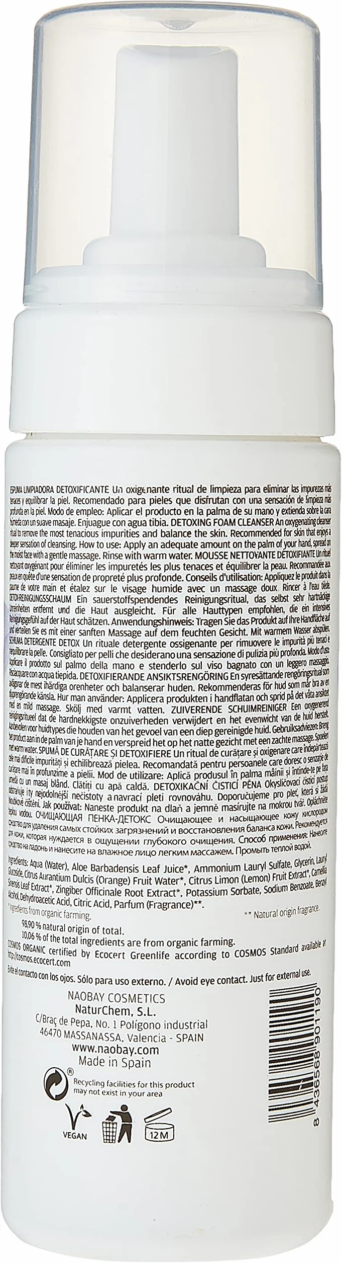Naobay - Schiuma detergente Detox 150 ml