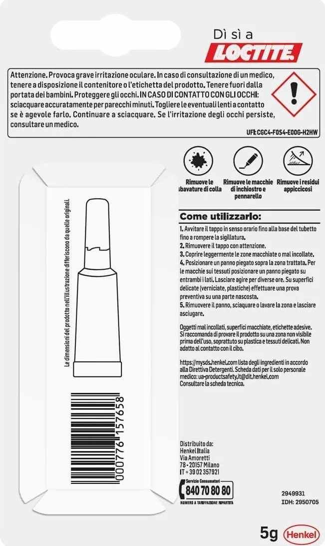 Loctite Scollatutto Rimuovi colla cianoacrilica 1x5g
