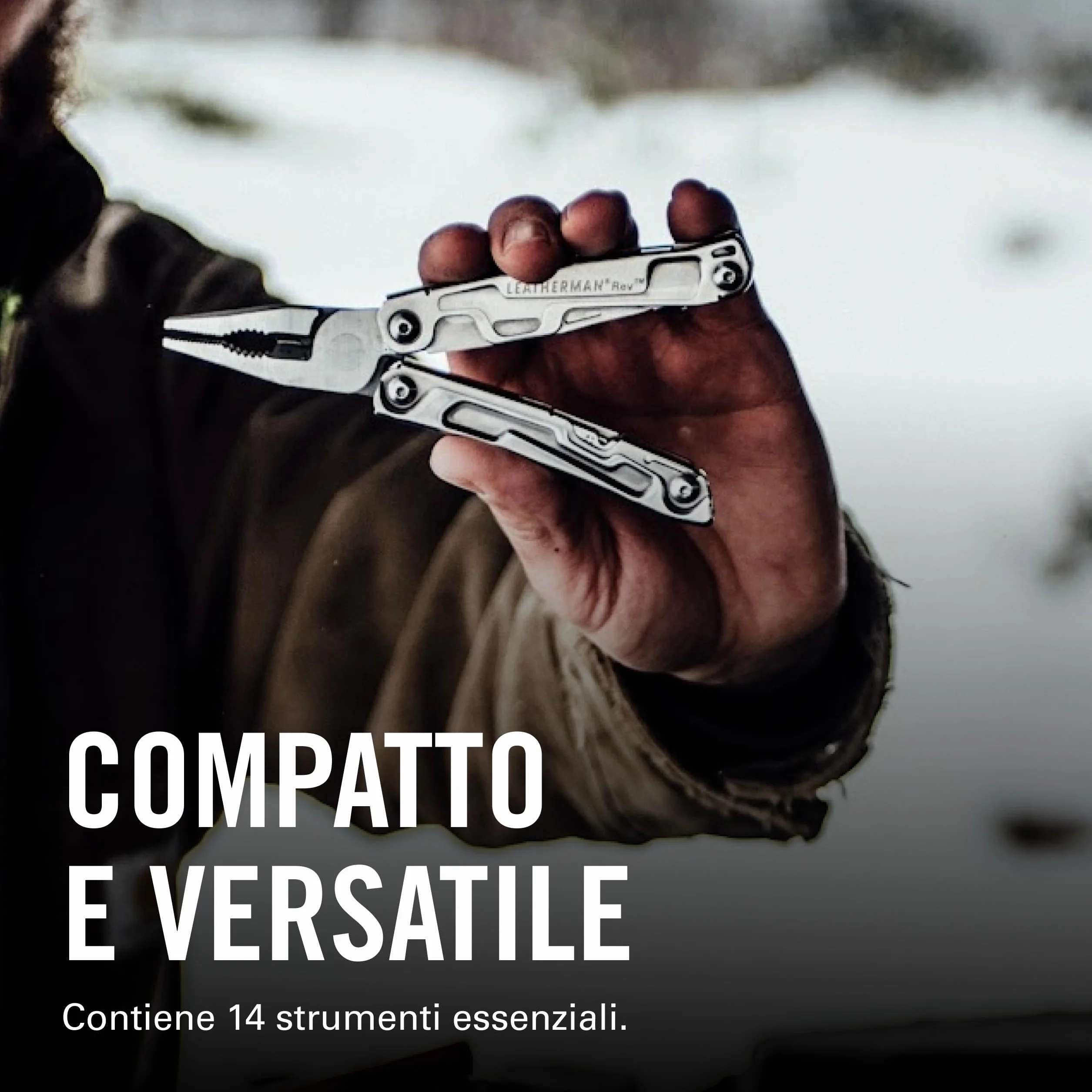Leatherman Rev Multiutensile 14 Strumenti Lama Acciaio Inossidabile Argento