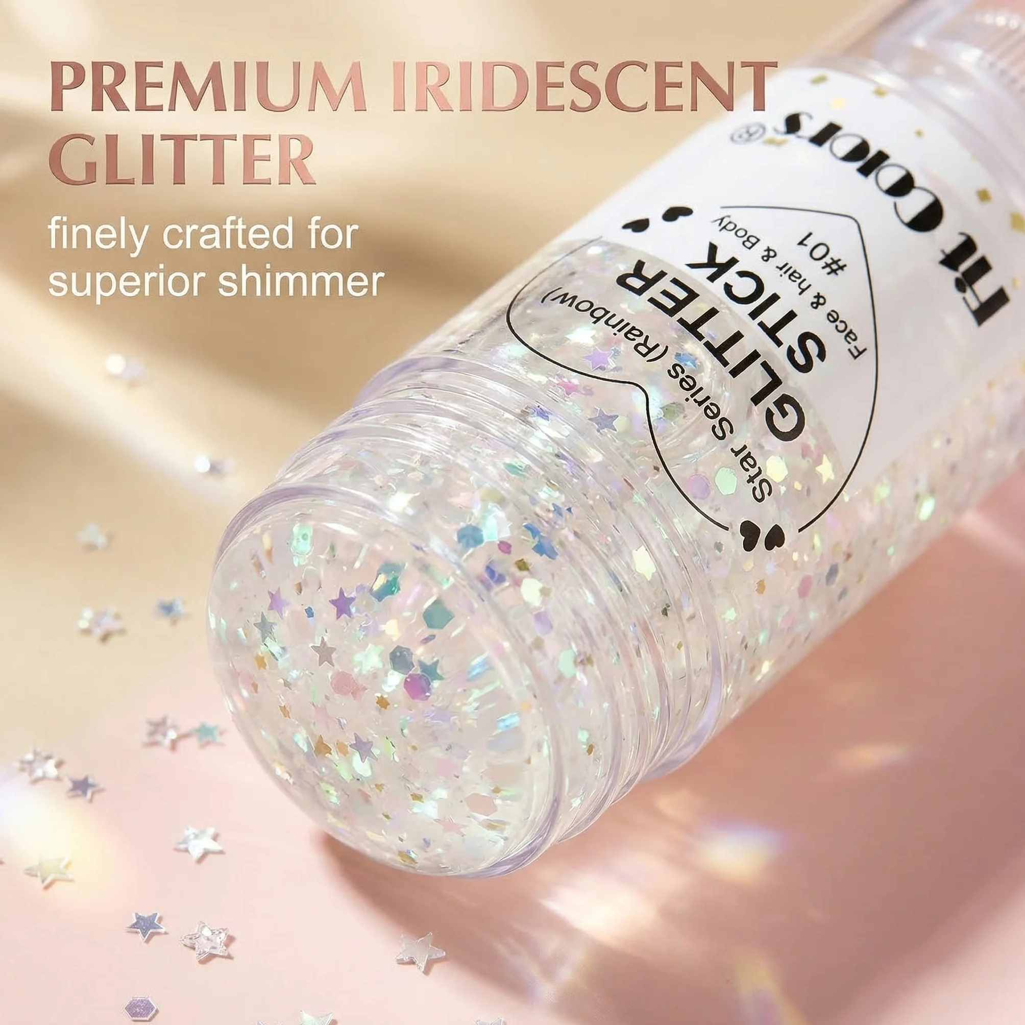 Glitter Stick Corpo e Viso Argento, Brillantini Viso Lunga Durata ad Alta Lucentezza, Gel Scintillante per Capelli e Pelle, Ideale per Festival, Rave, Party e Make-up Creativo