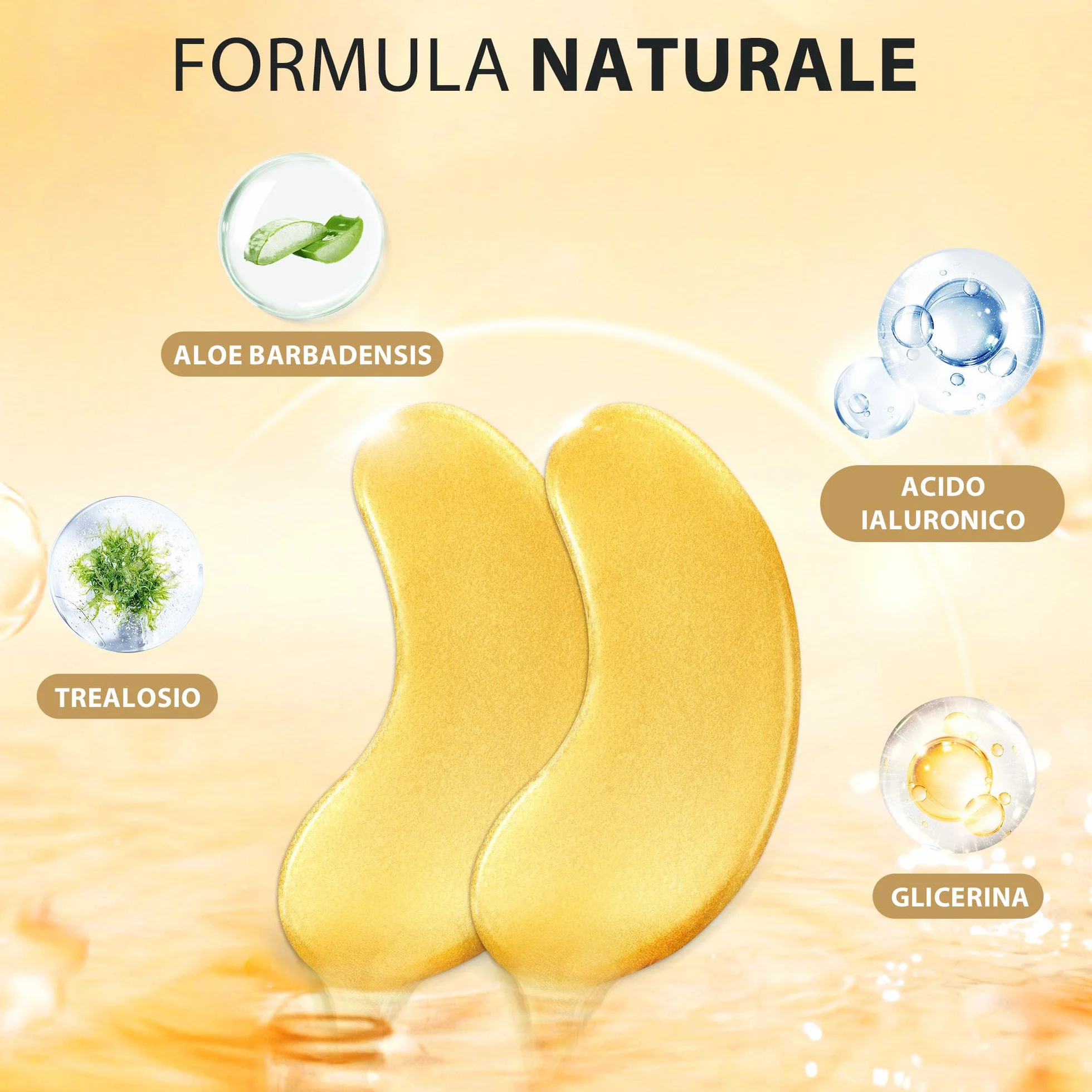 20 Paia Oro 24 carati Maschera per gli occhi Collagene Sotto gli occhi Maschera Cerotti per Occhiaia Gonfiore, Rinfrescare, Rivitalizzante, Viaggi, Rughe, Occhi Patch