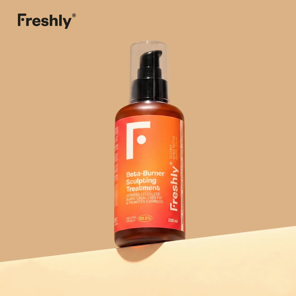 Freshly Cosmetics Beta-Burner Sculpting Treatment, crema per il corpo anticellulite, 200 ml, formula naturale per una pelle più morbida ed elastica