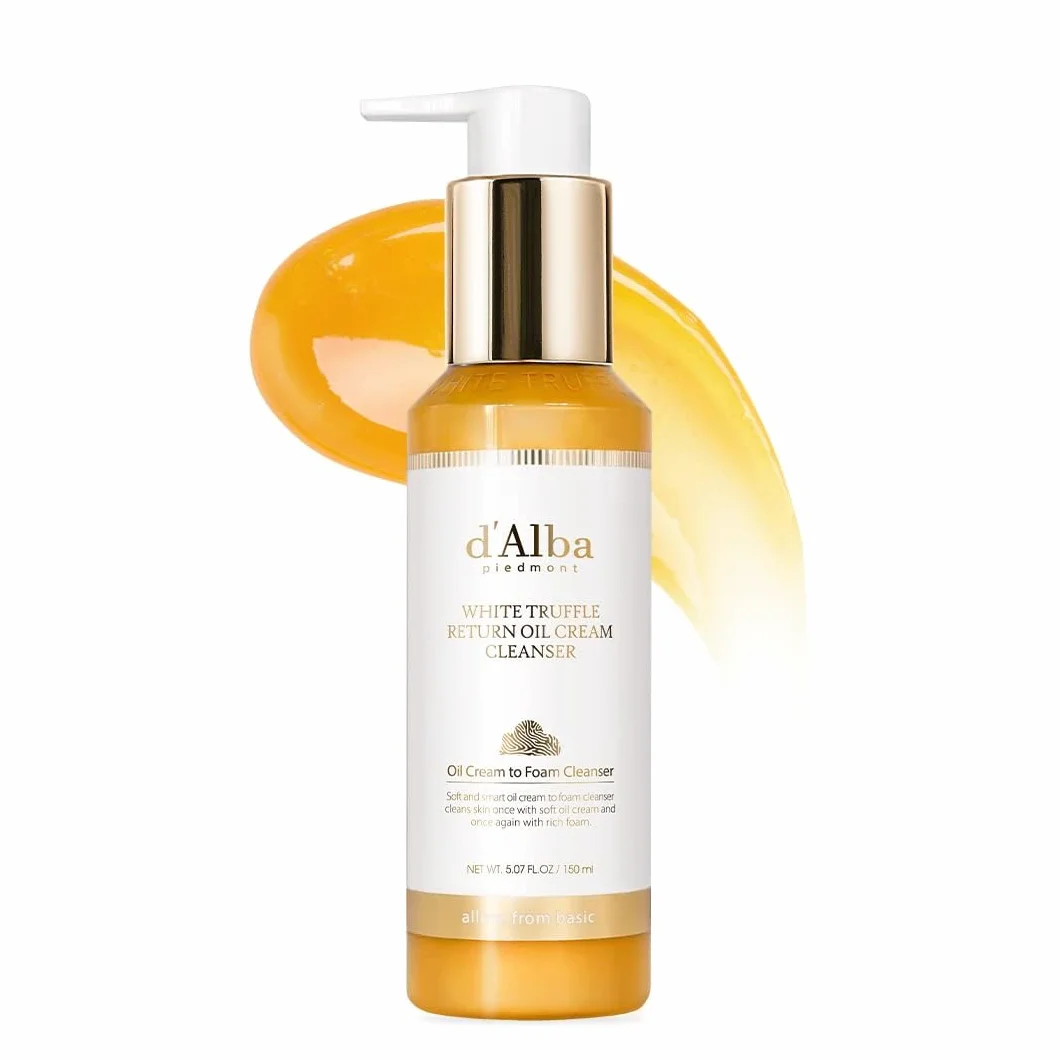 d'alba Crema Detergente Olio Ritorno al Tartufo Bianco Piemontese, Vegano, Facile Detergente One Step che Rimuove Sebo + Struccante