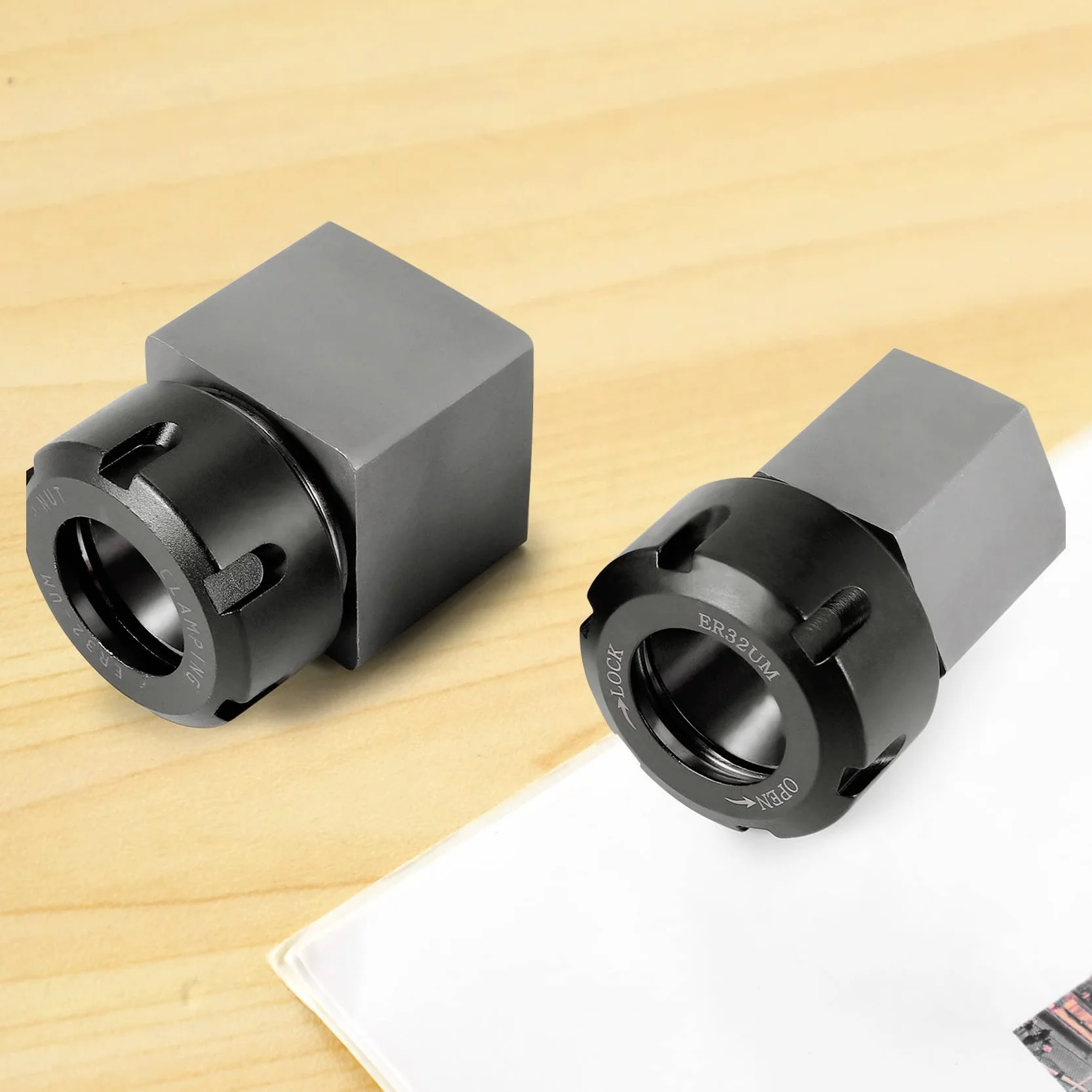 ER32 Collet Chucks Block Set 2 supporti serraggio quadrati esagonali per CNC tornio