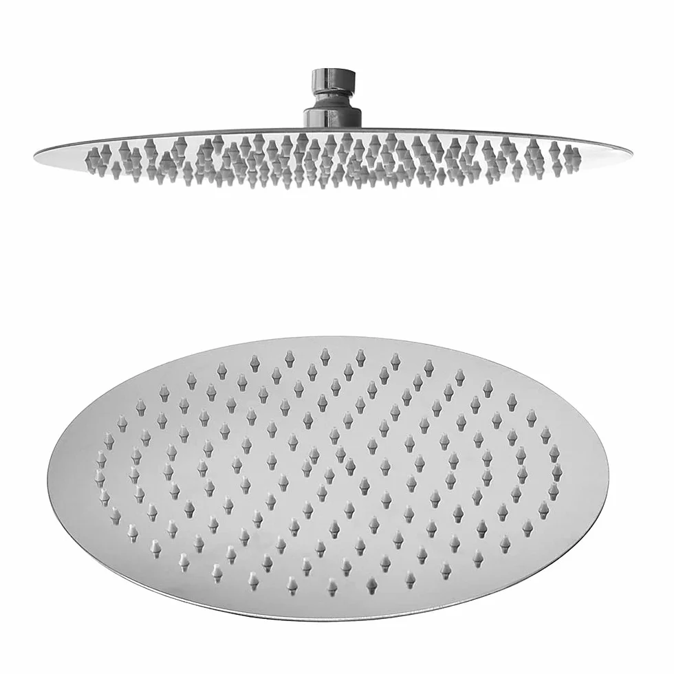 Inbagno Soffione Doccia Braccio Parete Acciaio Inox 304 Rotondo Ugelli Anticalcare